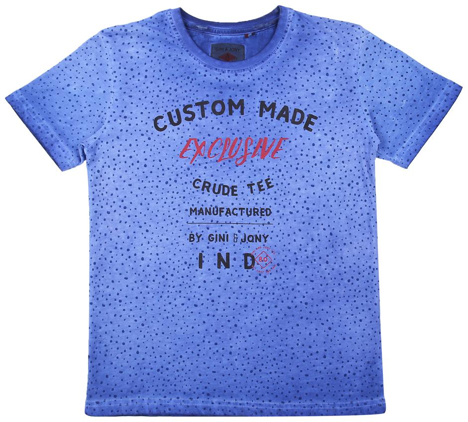 

Gini Jony Boy Cotton blend Printed T-shirt - Blue