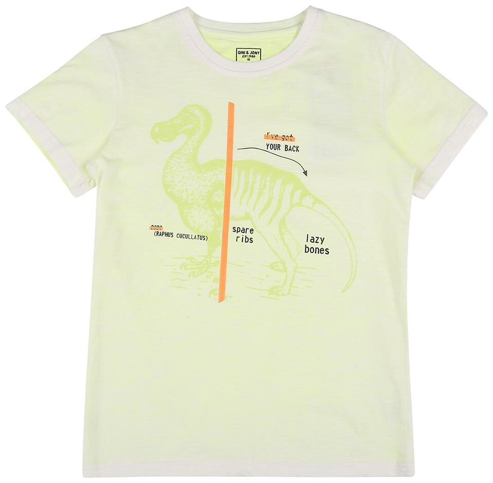 

Gini Jony Boy Cotton blend Printed T-shirt - Green