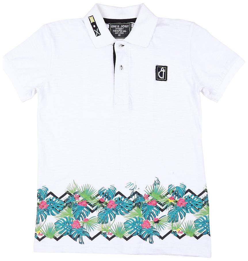 

Gini Jony Boy Cotton Printed T-shirt - White