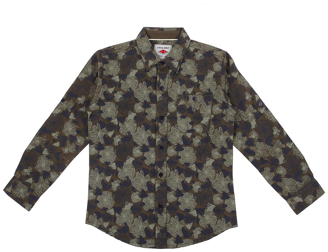 

Gini Jony Boy Cotton Printed Shirt Blue