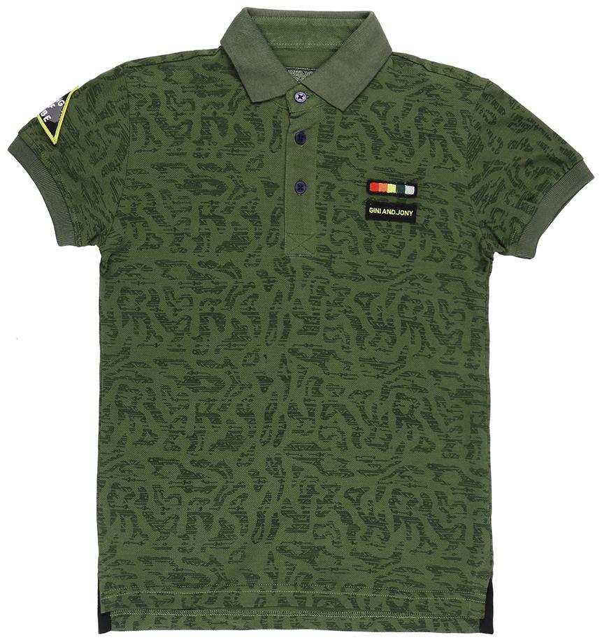 

Gini Jony Boy Cotton Printed T-shirt - Green