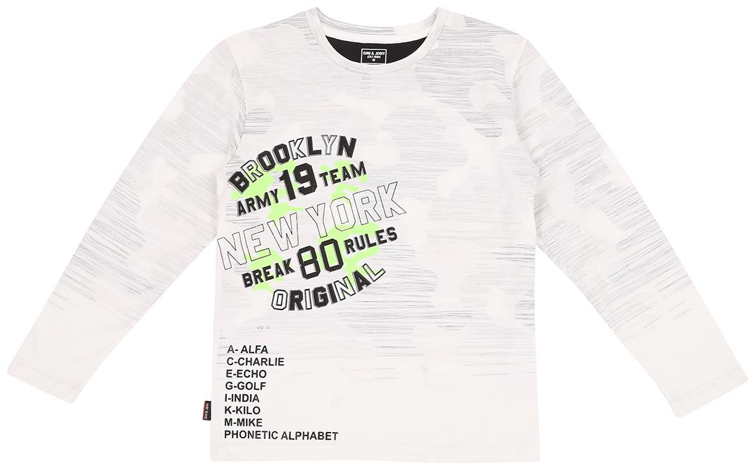 

Gini Jony Boy Cotton blend Printed T-shirt - White