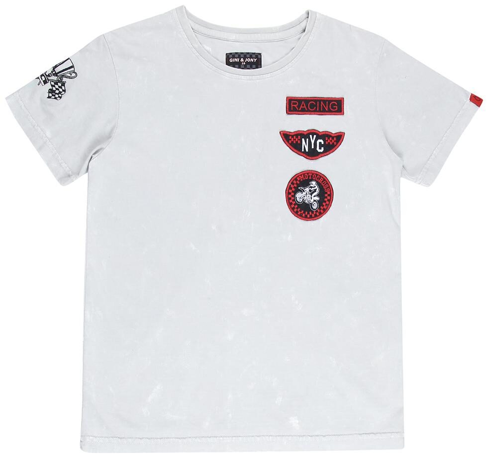 

Gini Jony Boy Cotton Solid T-shirt - Grey