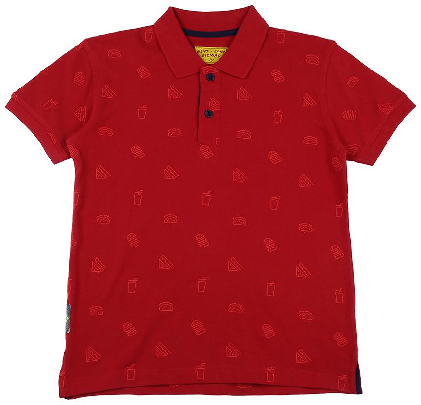 

Gini Jony Boy Cotton blend Printed T-shirt - Red