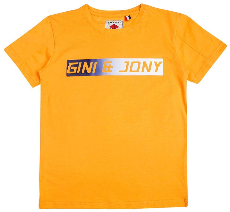 

Gini Jony Boy Cotton blend Printed T-shirt - Orange