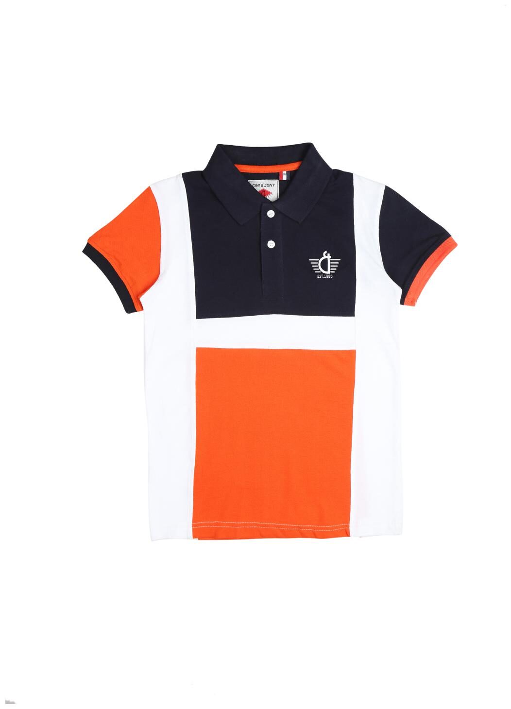 

Gini Jony Boy Cotton blend Solid T-shirt - Orange
