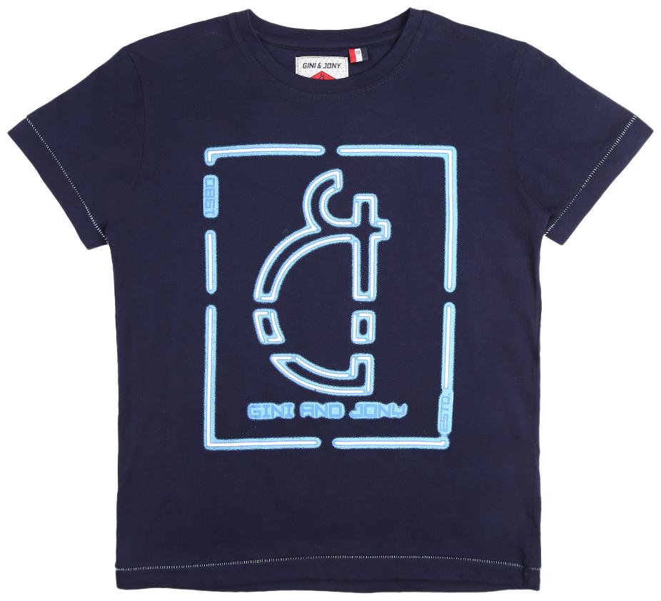 

Gini Jony Boy Cotton blend Printed T-shirt - Blue