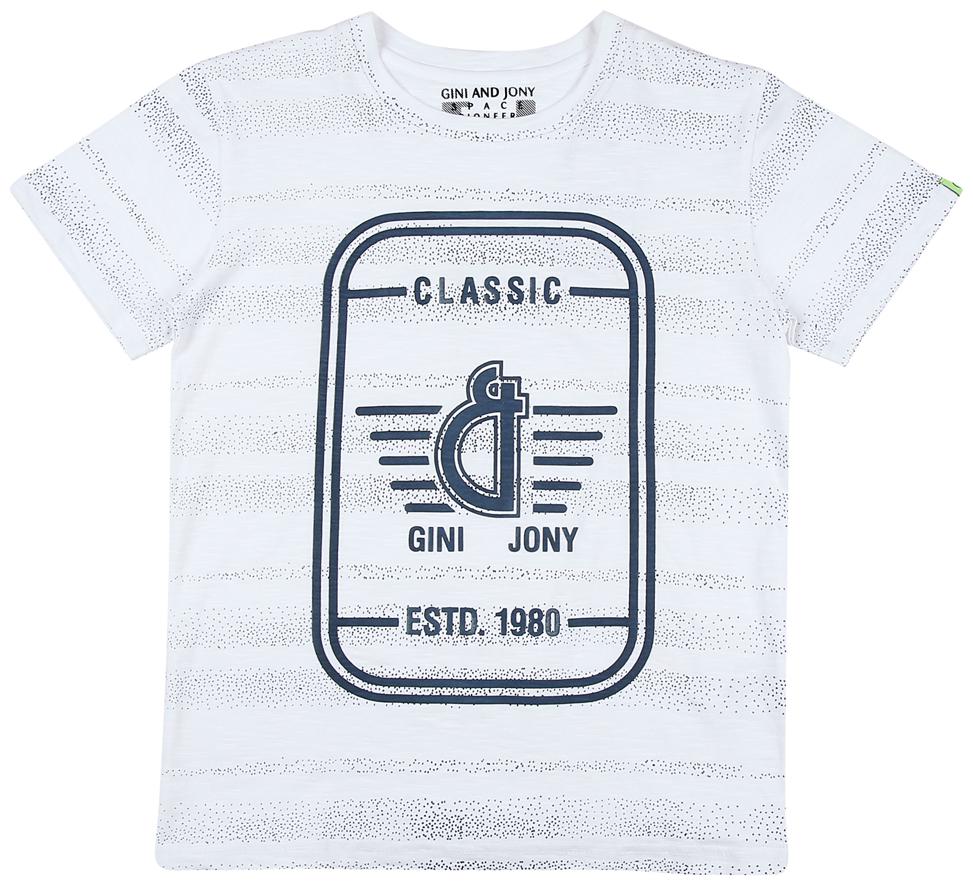 

Gini Jony Boy Cotton Printed T-shirt - White