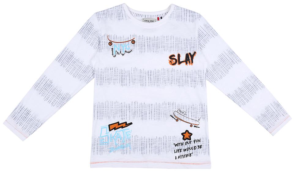 

Gini Jony Boy Cotton blend Printed T-shirt - White