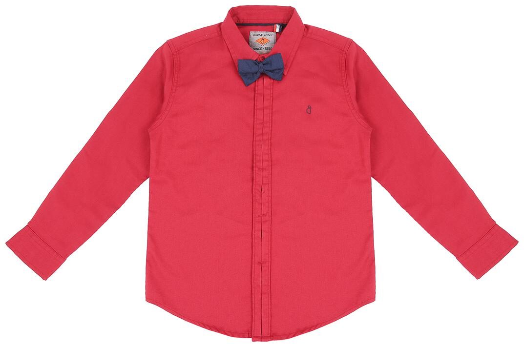 

Gini Jony Boy Cotton Solid Shirt Red