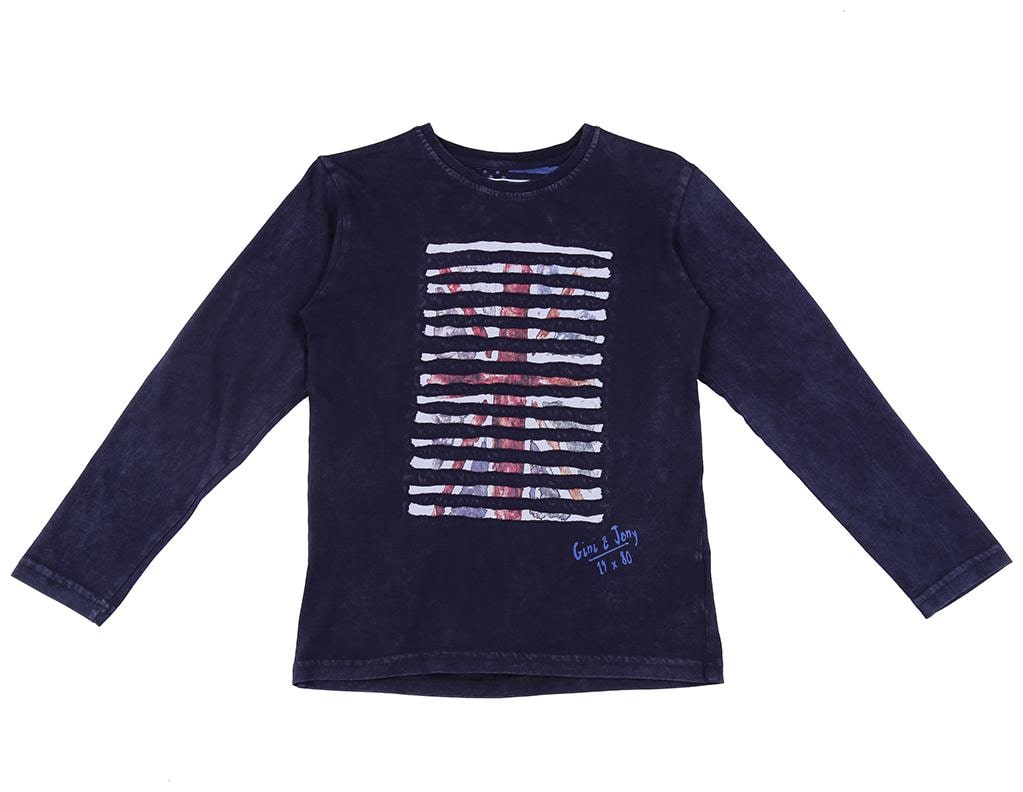 

Gini Jony Boy Cotton blend Printed T-shirt - Blue