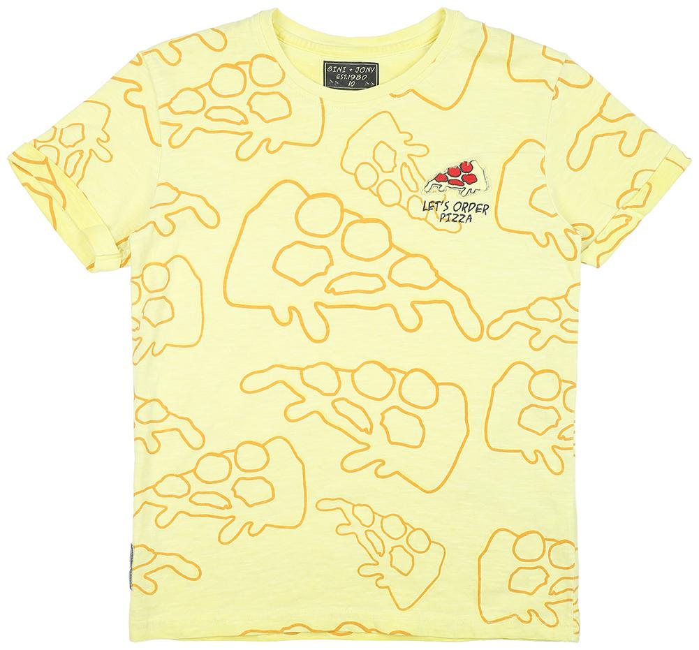 

Gini Jony Boy Cotton blend Printed T-shirt - Yellow