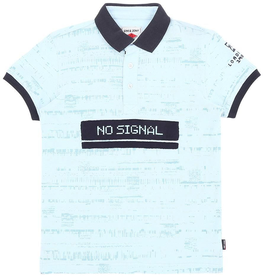 

Gini Jony Boy Cotton blend Printed T-shirt - Blue