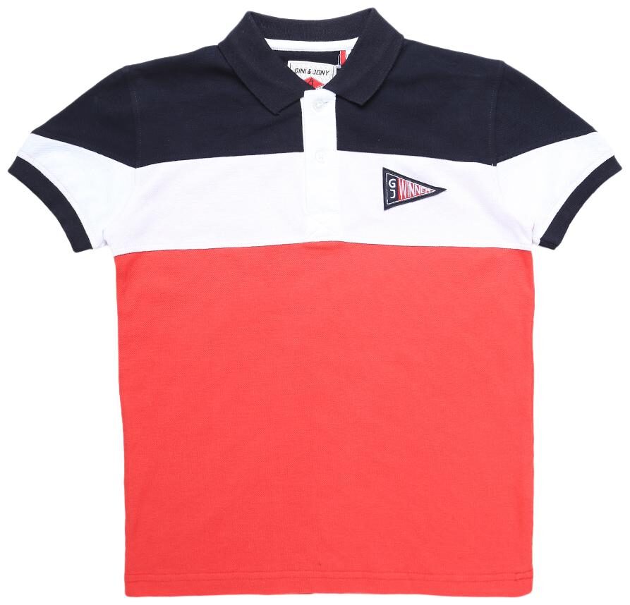 

Gini Jony Boy Cotton blend Solid T-shirt - Red