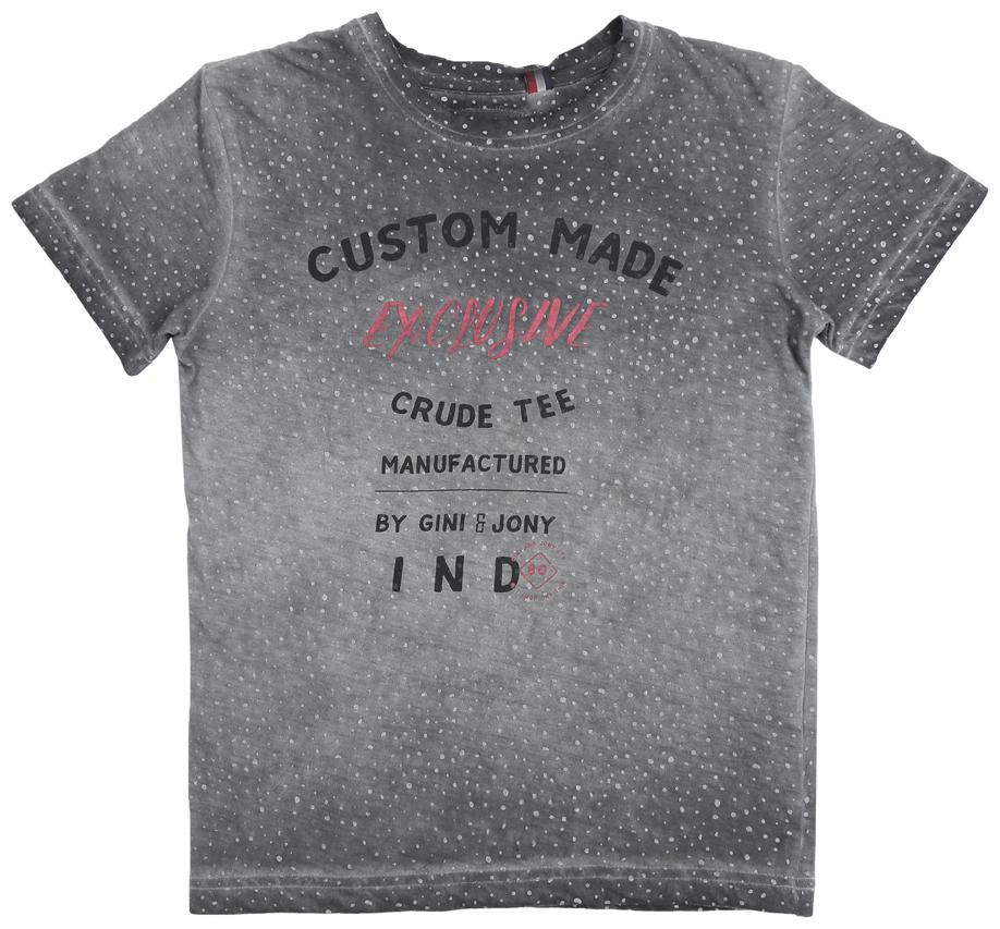 

Gini Jony Boy Cotton blend Printed T-shirt - Grey