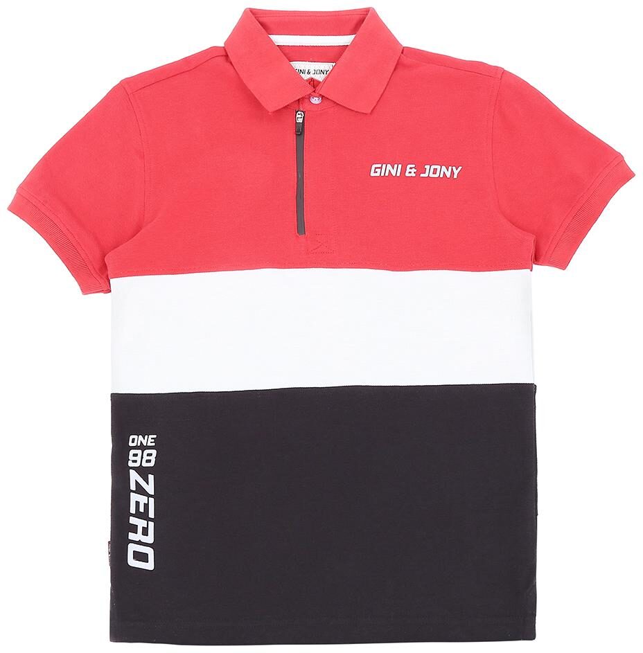 

Gini Jony Boy Cotton blend Printed T-shirt - Red