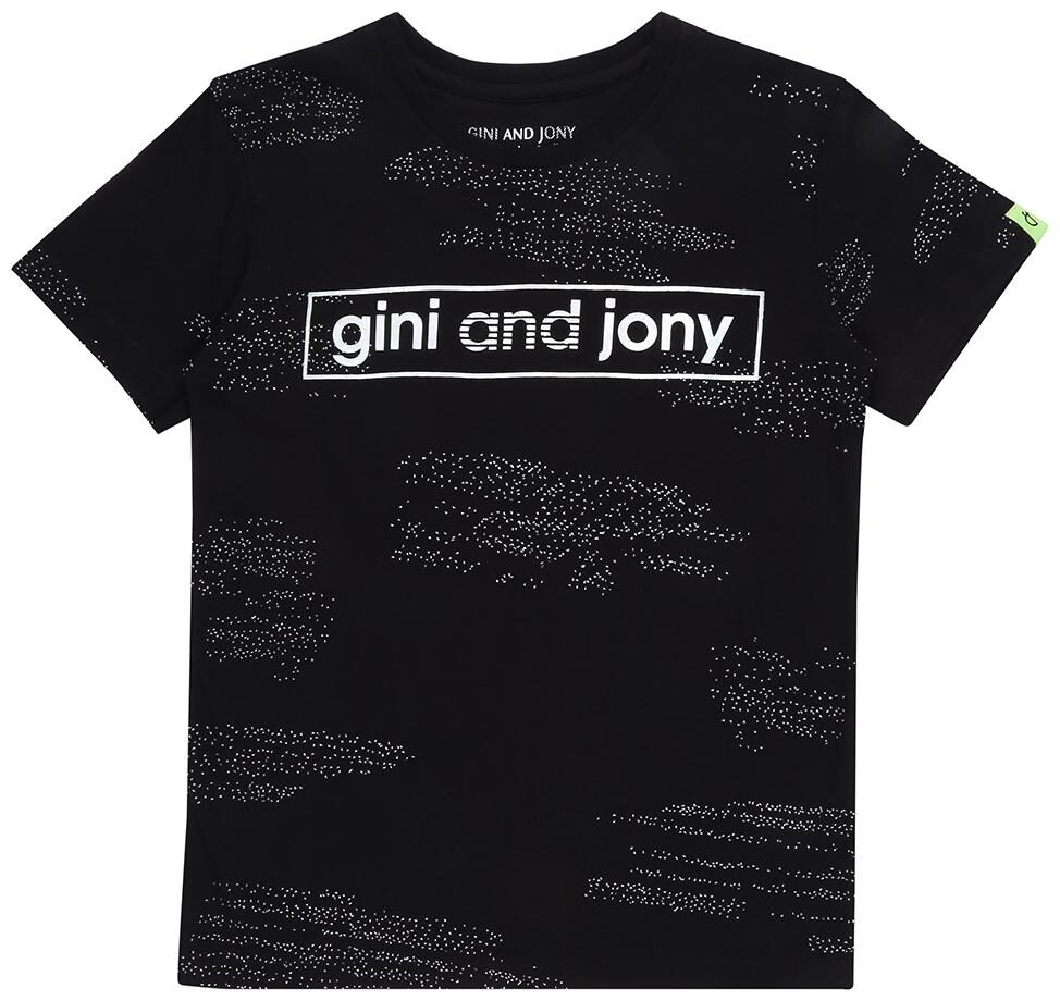 

Gini Jony Boy Cotton Solid T-shirt - Black