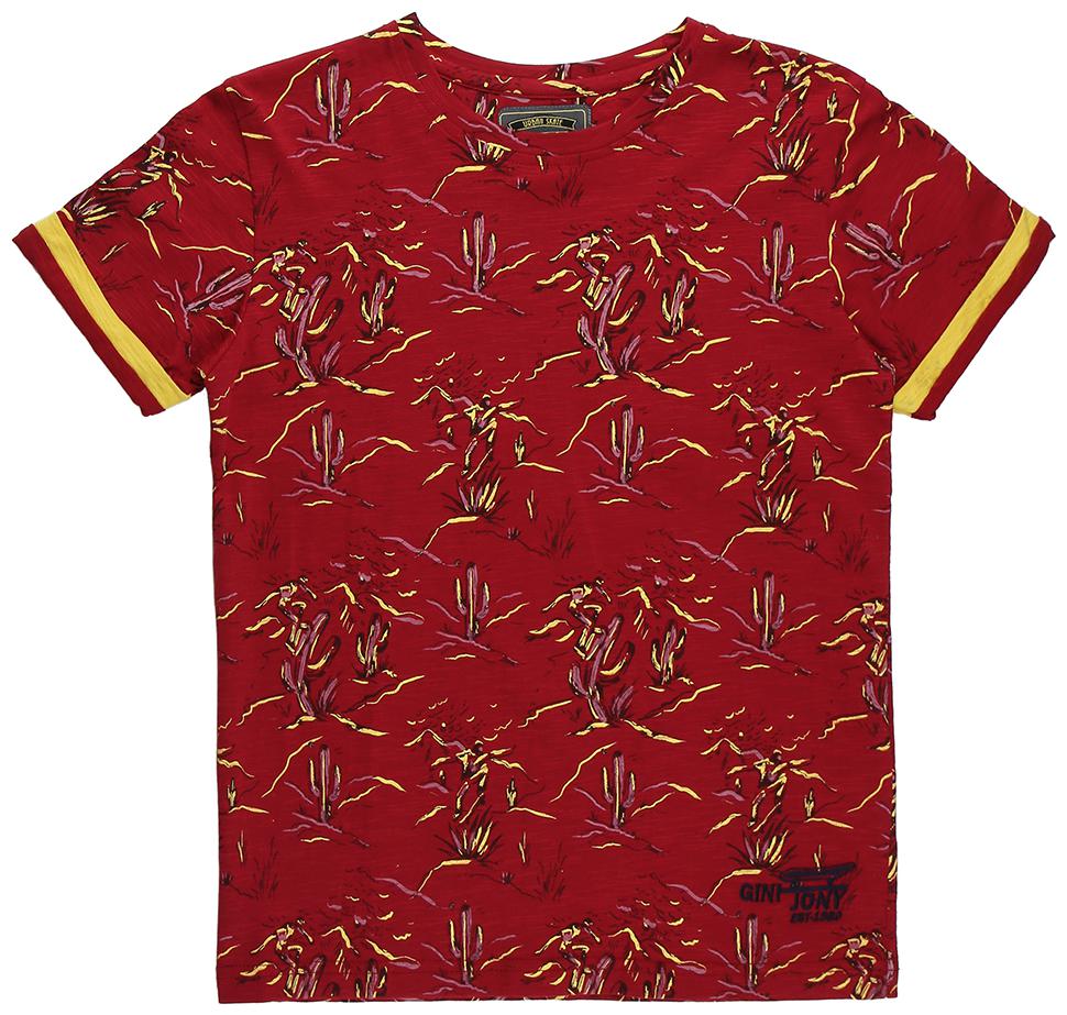 

Gini Jony Boy Cotton blend Printed T-shirt - Red