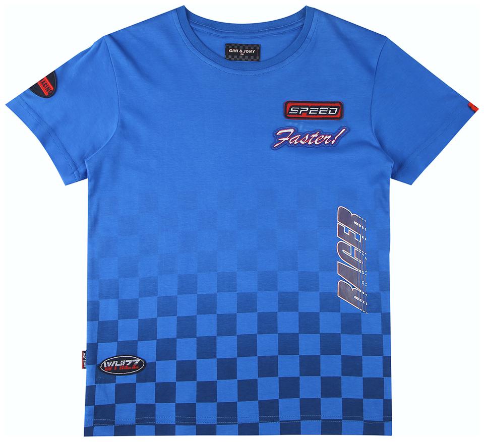 

Gini Jony Boy Cotton Solid T-shirt - Blue