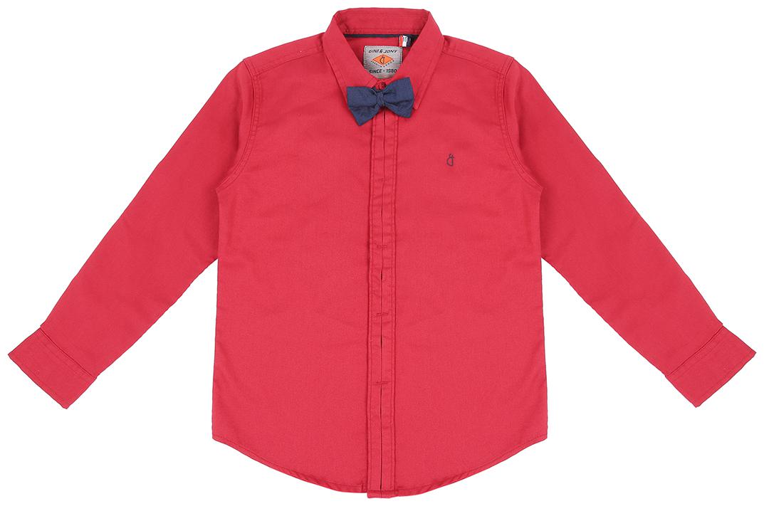 

Gini Jony Boy Cotton Solid Shirt Red