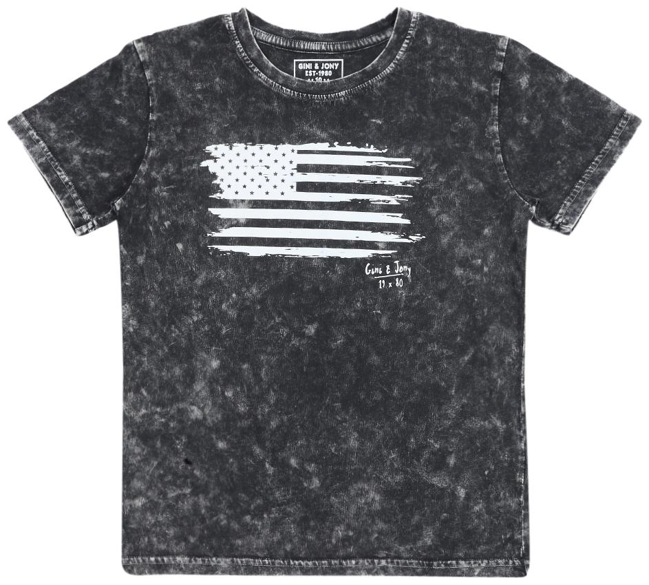 

Gini Jony Boy Cotton blend Printed T-shirt - Black