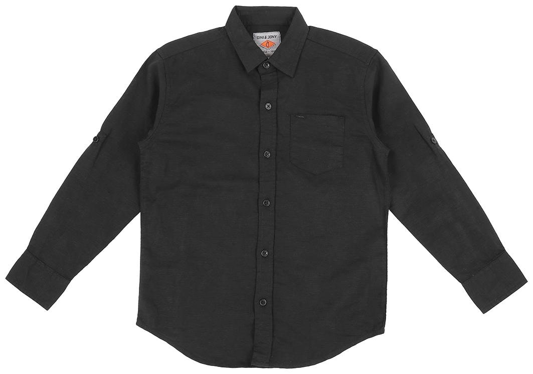 

Gini Jony Boy Cotton Solid Shirt Black