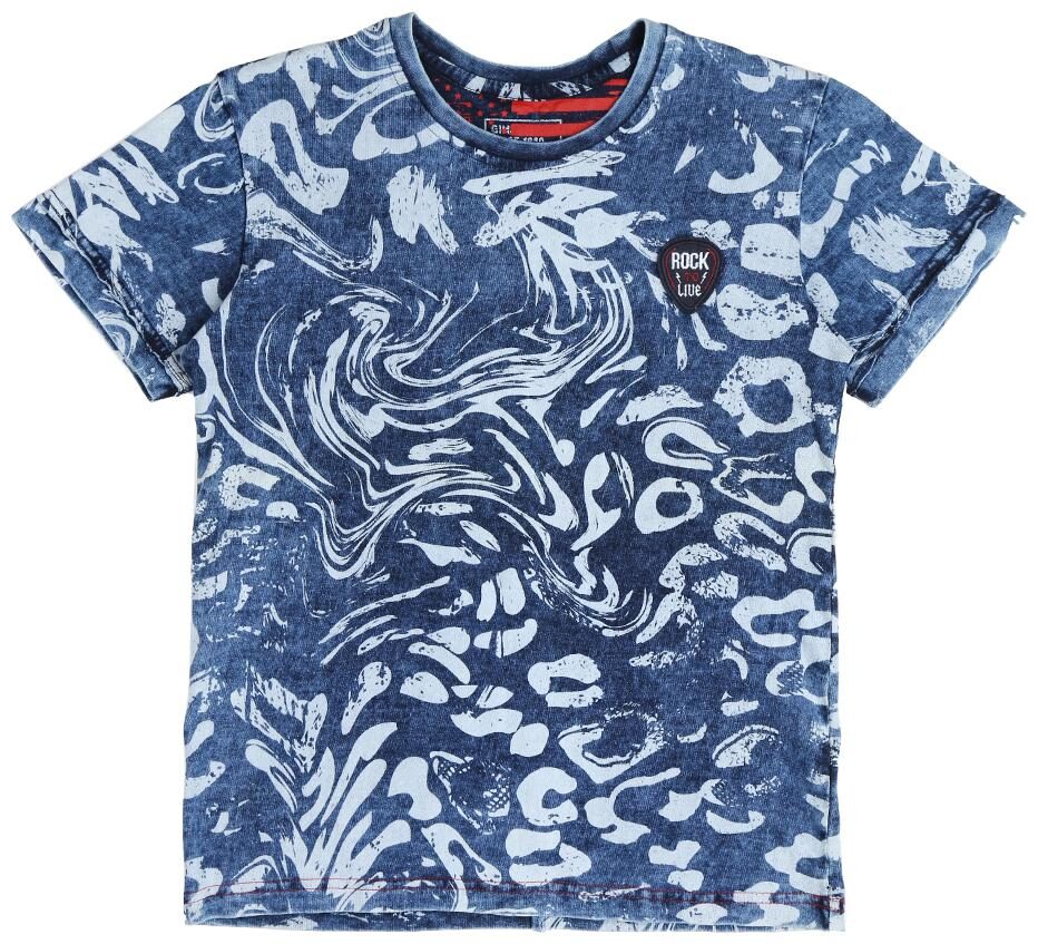 

Gini Jony Boy Cotton blend Printed T-shirt - Blue