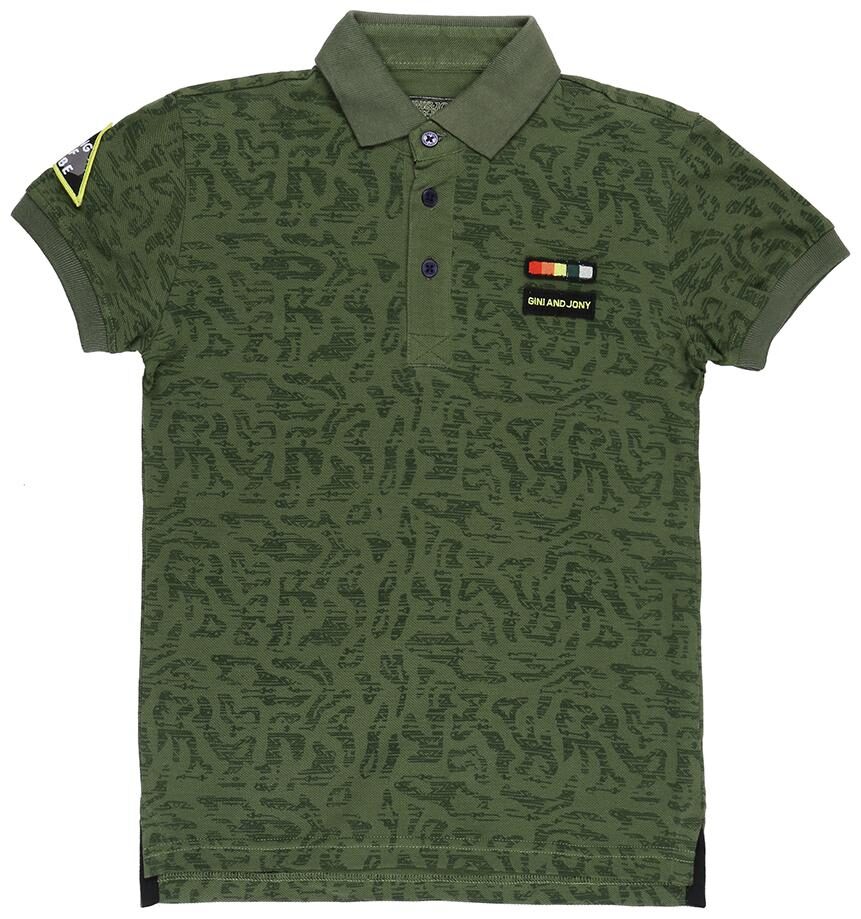 

Gini Jony Boy Cotton Printed T-shirt - Green