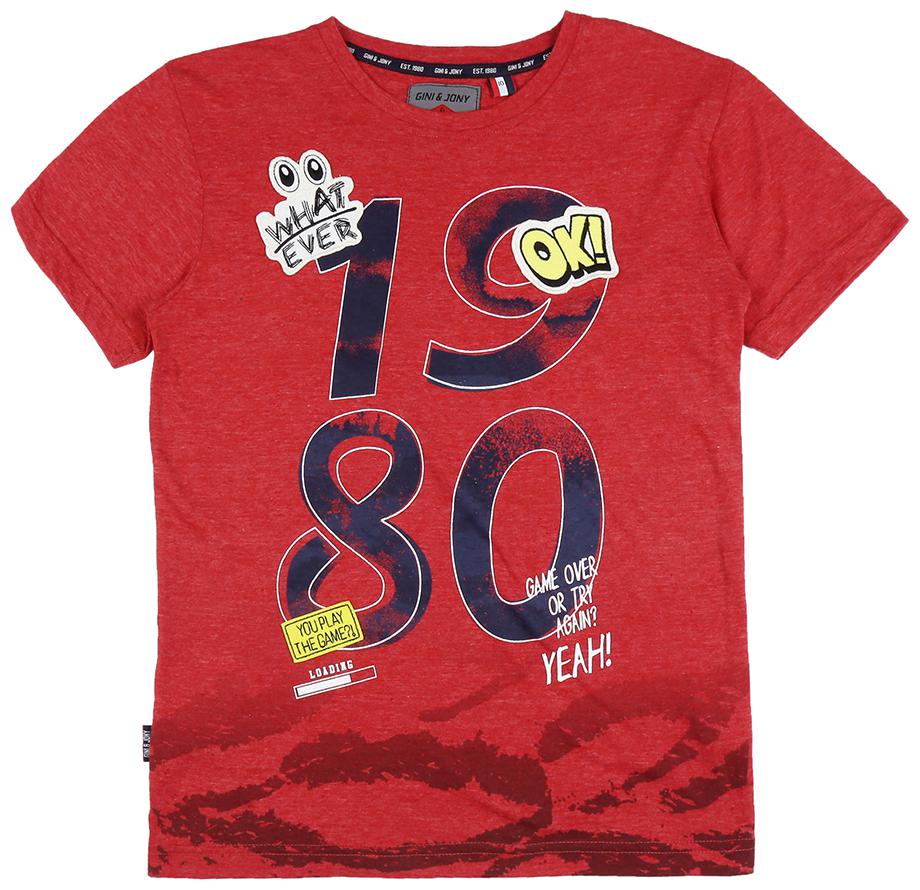 

Gini Jony Boy Cotton Solid T-shirt - Maroon
