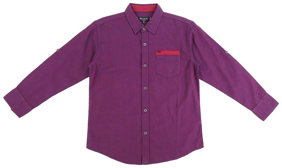 

Gini Jony Boy Cotton Solid Shirt Purple