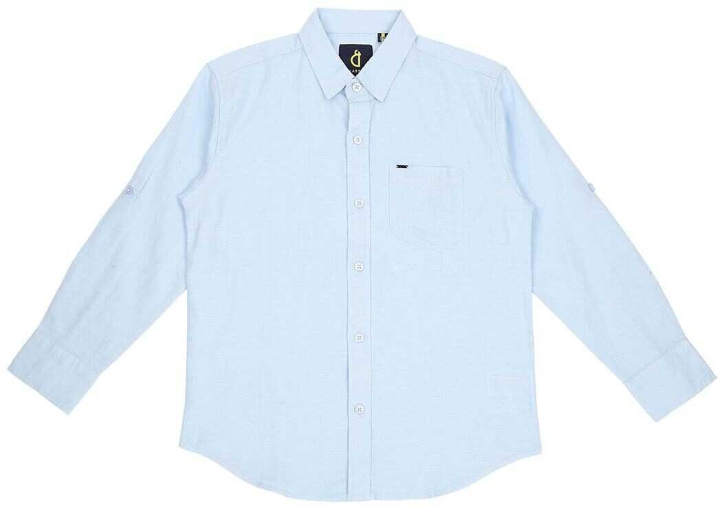 

Gini Jony Boy Cotton Solid Shirt Blue