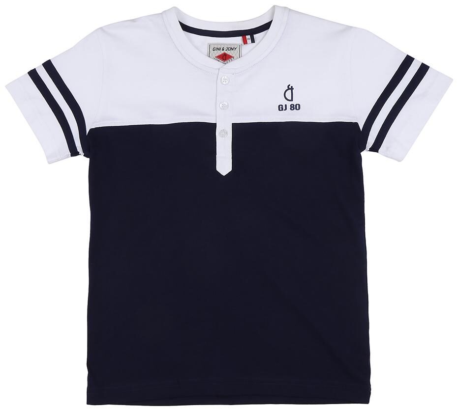 

Gini Jony Boy Cotton blend Solid T-shirt - Blue