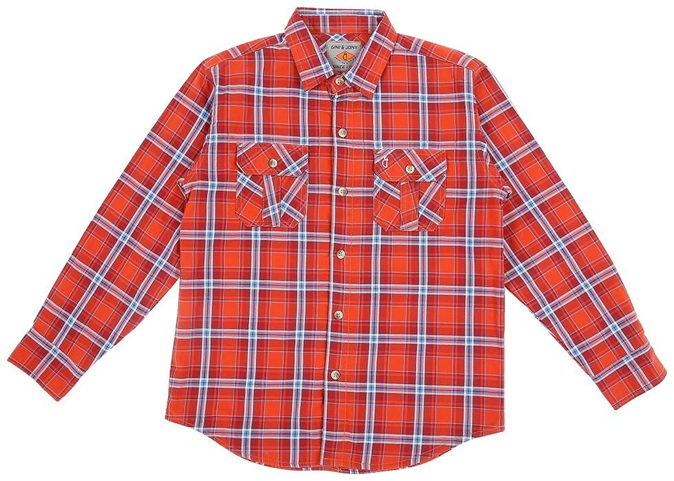 

Gini Jony Boy Cotton Checked Shirt Red