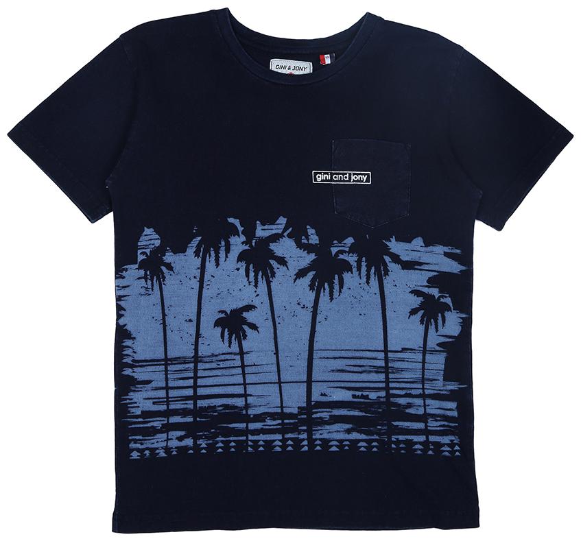 

Gini Jony Boy Cotton Solid T-shirt - Blue