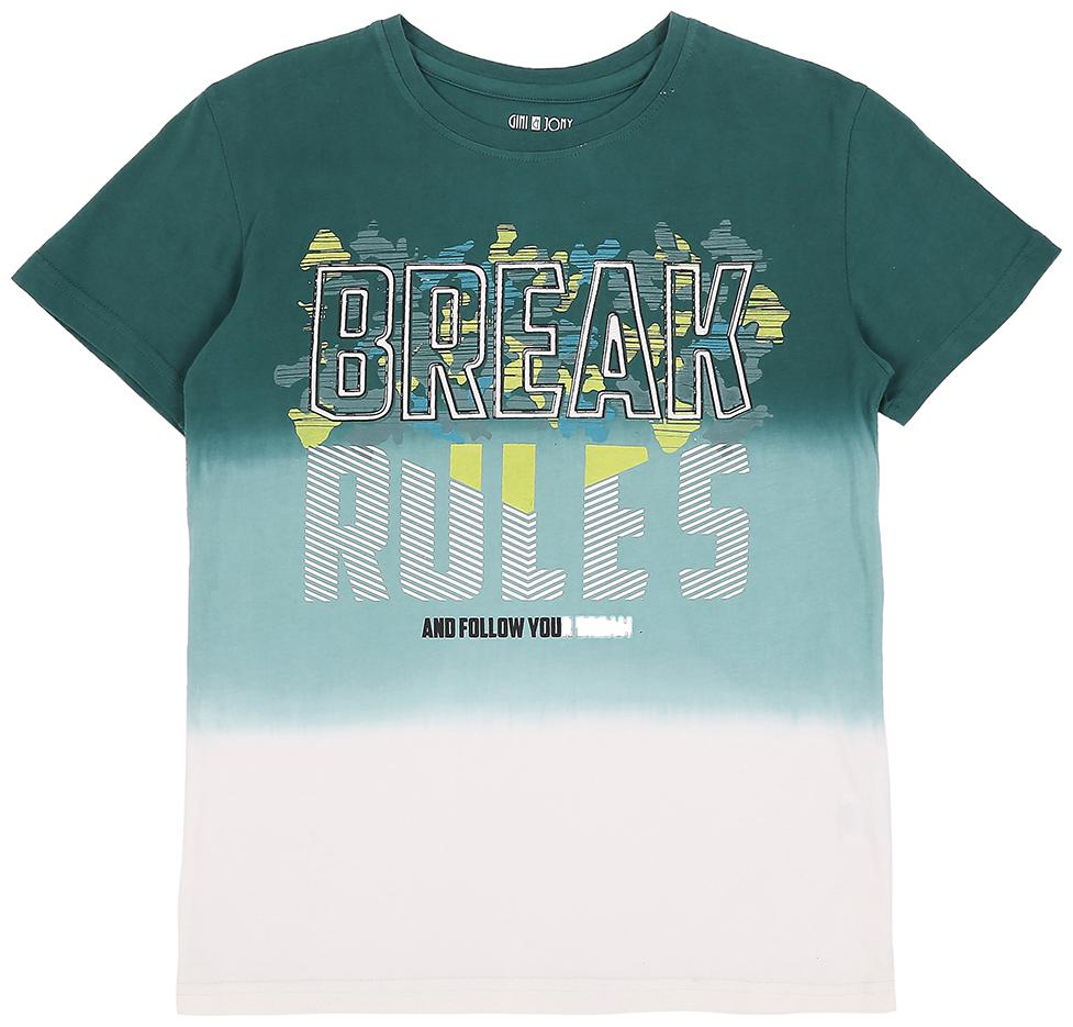 

Gini Jony Boy Cotton blend Printed T-shirt - Green