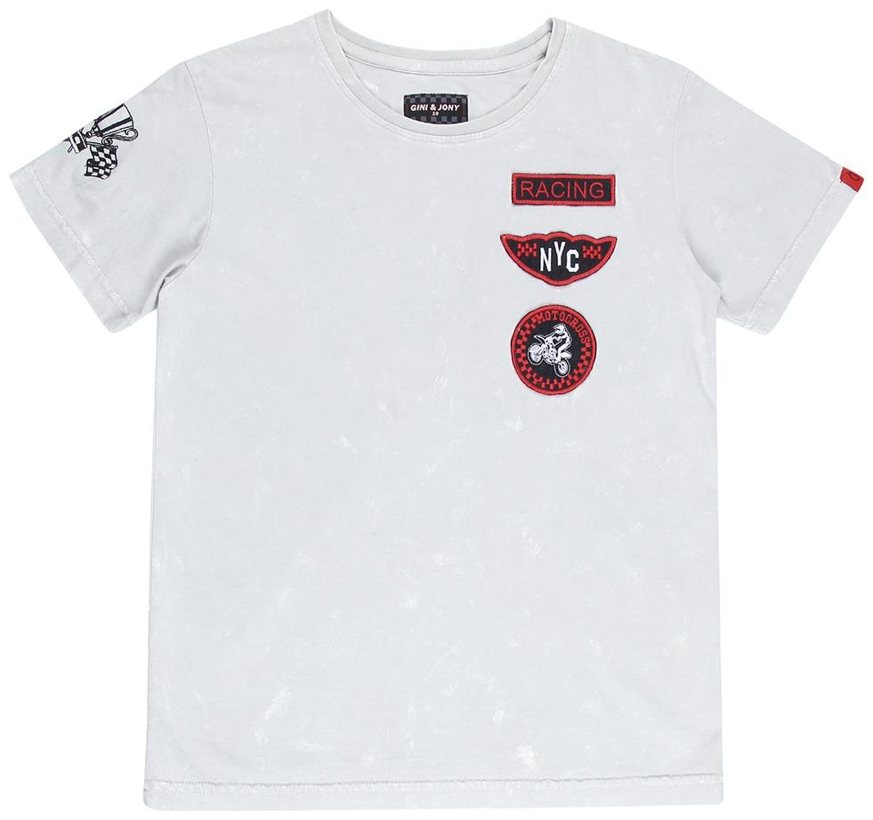 

Gini Jony Boy Cotton Solid T-shirt - Grey