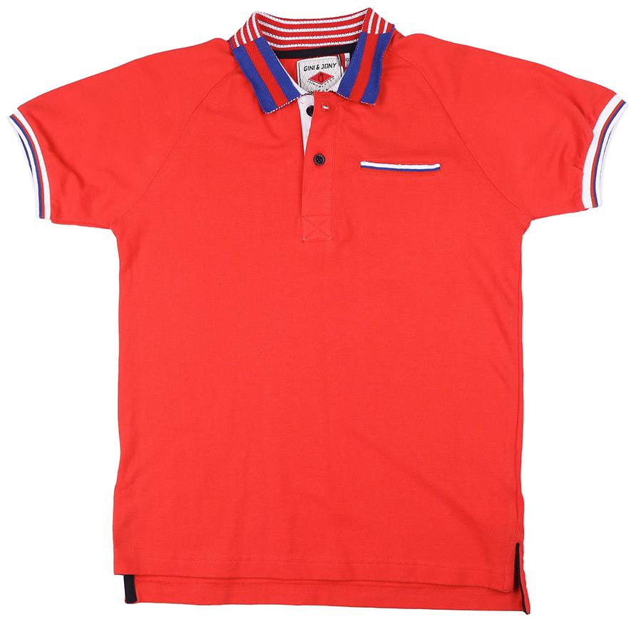 

Gini Jony Boy Cotton Printed T-shirt - Red