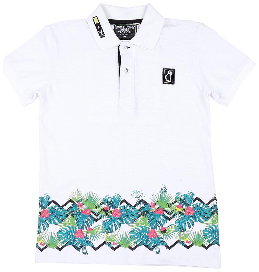 

Gini Jony Boy Cotton Printed T-shirt - White