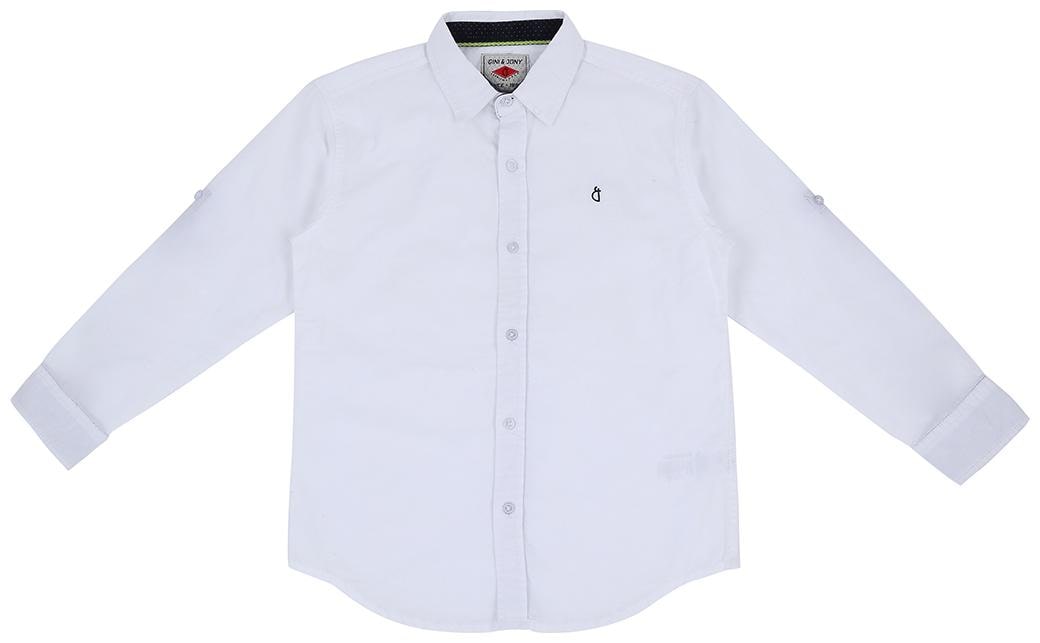 

Gini Jony Boy Cotton Solid Shirt White