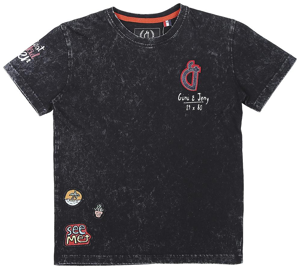 

Gini Jony Boy Cotton Printed T-shirt - Black