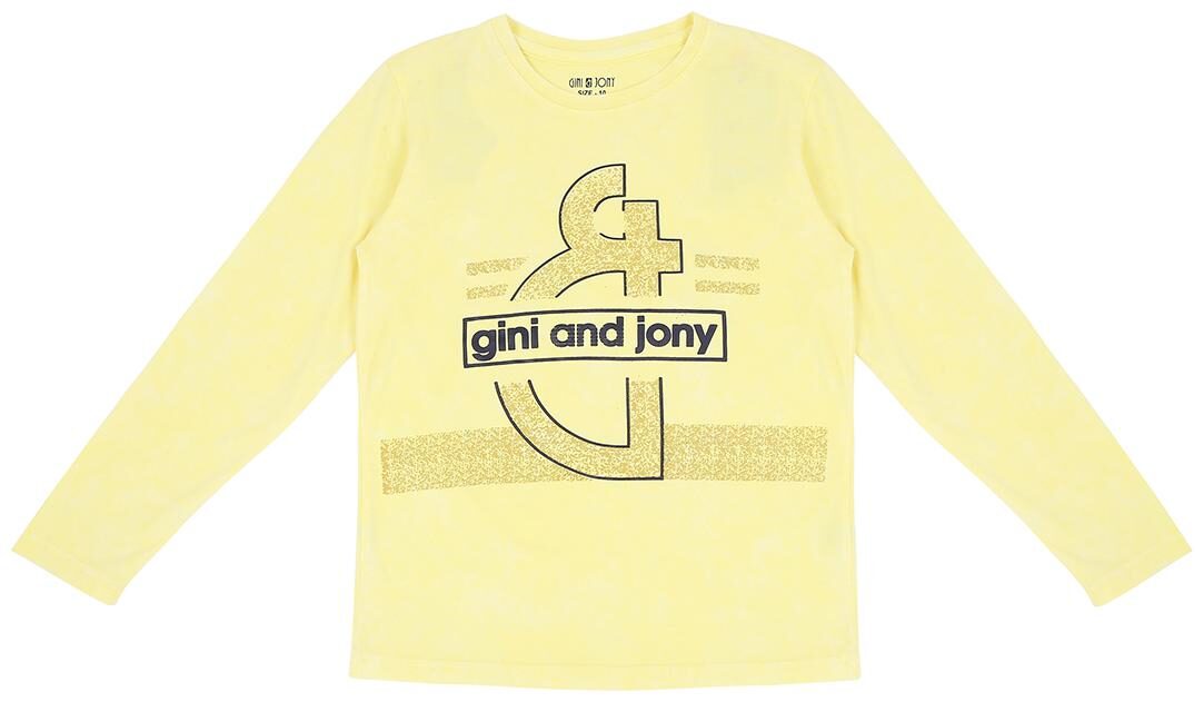

Gini Jony Boy Cotton blend Printed T-shirt - Yellow