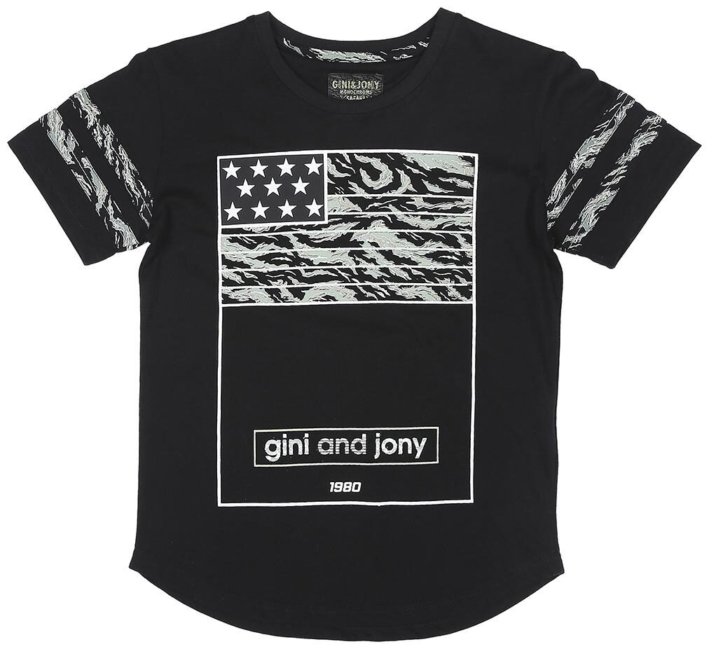 

Gini Jony Boy Cotton Printed T-shirt - Black