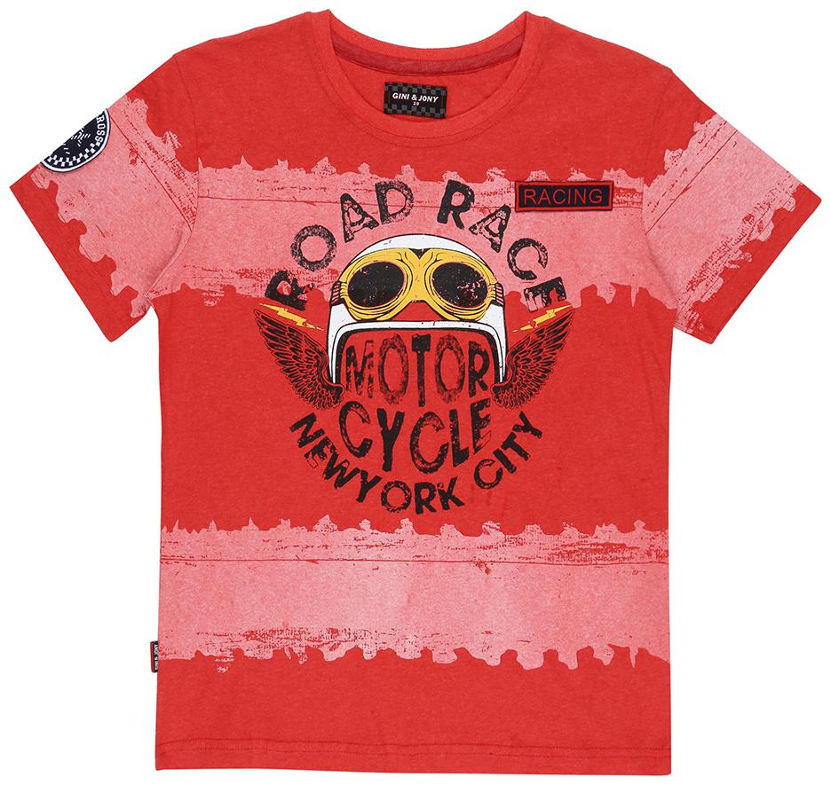 

Gini Jony Boy Cotton Solid T-shirt - Red