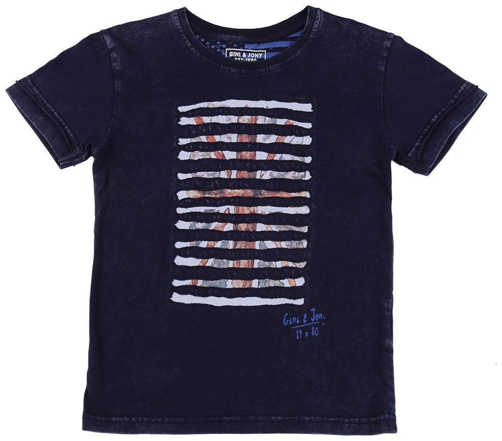 

Gini Jony Boy Cotton blend Printed T-shirt - Blue