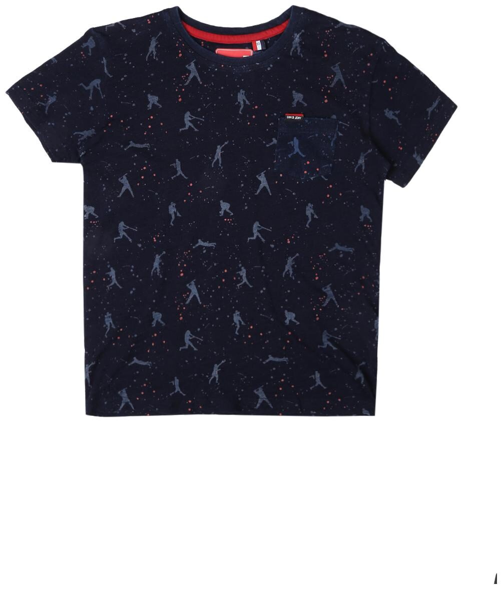 

Gini Jony Boy Cotton blend Printed T-shirt - Blue