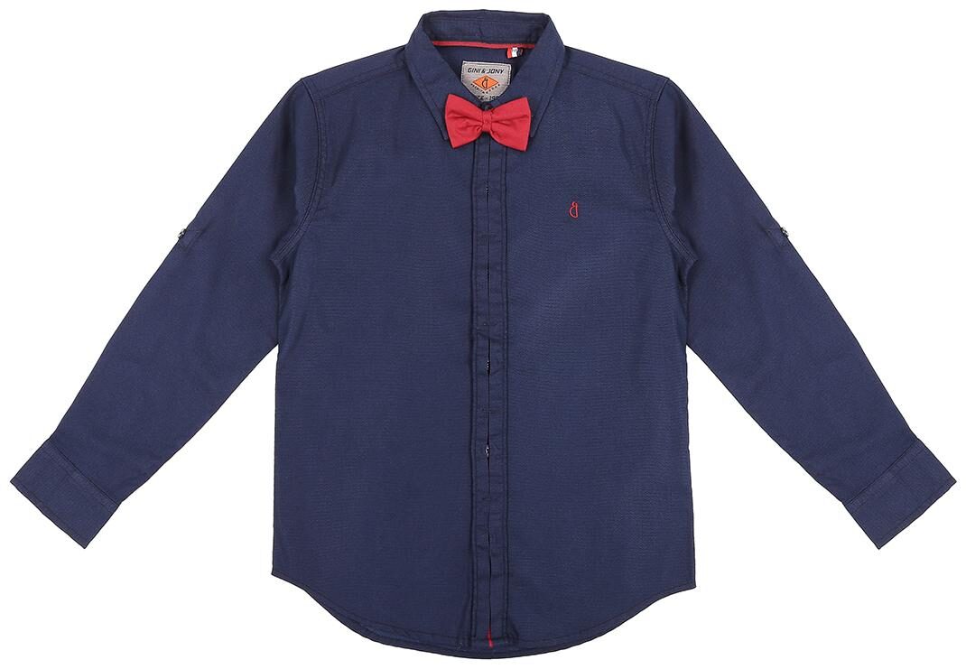 

Gini Jony Boy Cotton Solid Shirt Blue