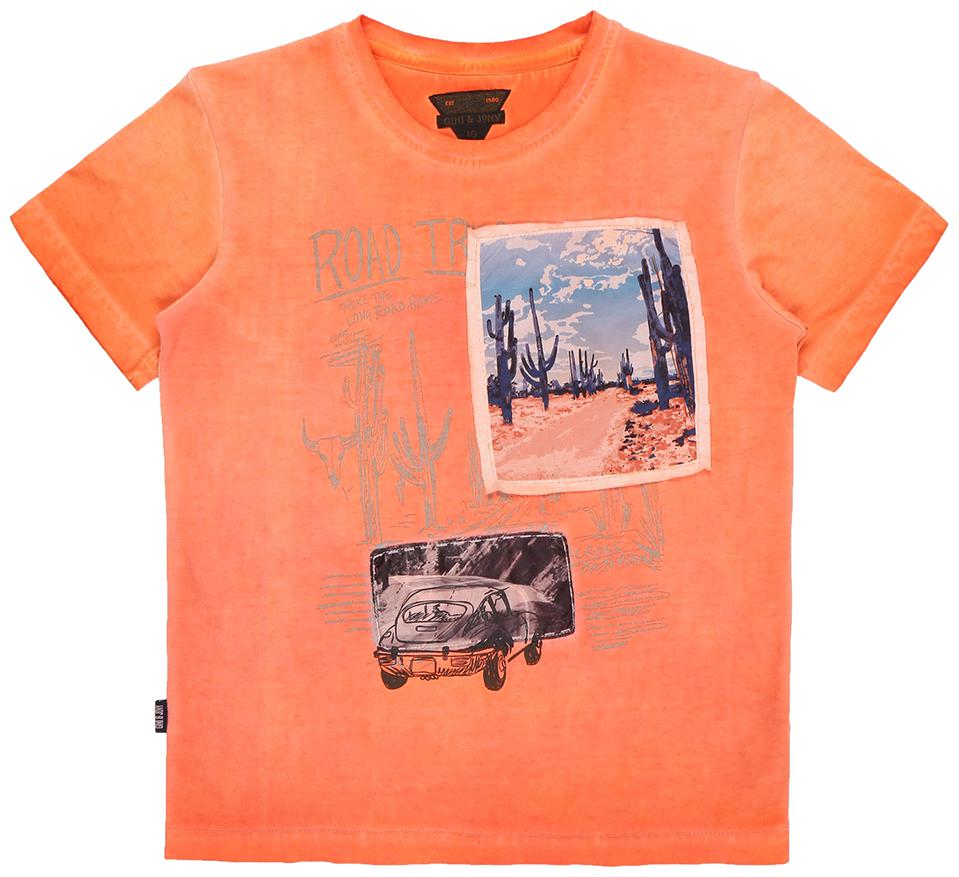 

Gini Jony Boy Cotton Solid T-shirt - Orange