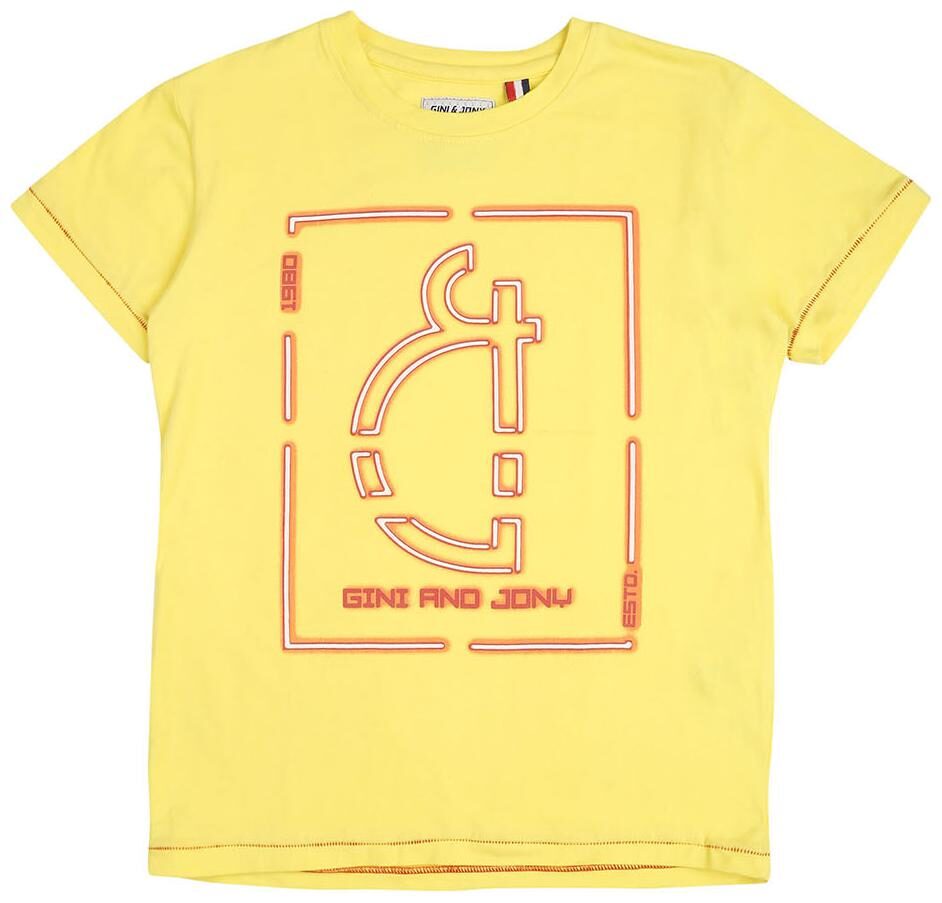 

Gini Jony Boy Cotton blend Printed T-shirt - Yellow