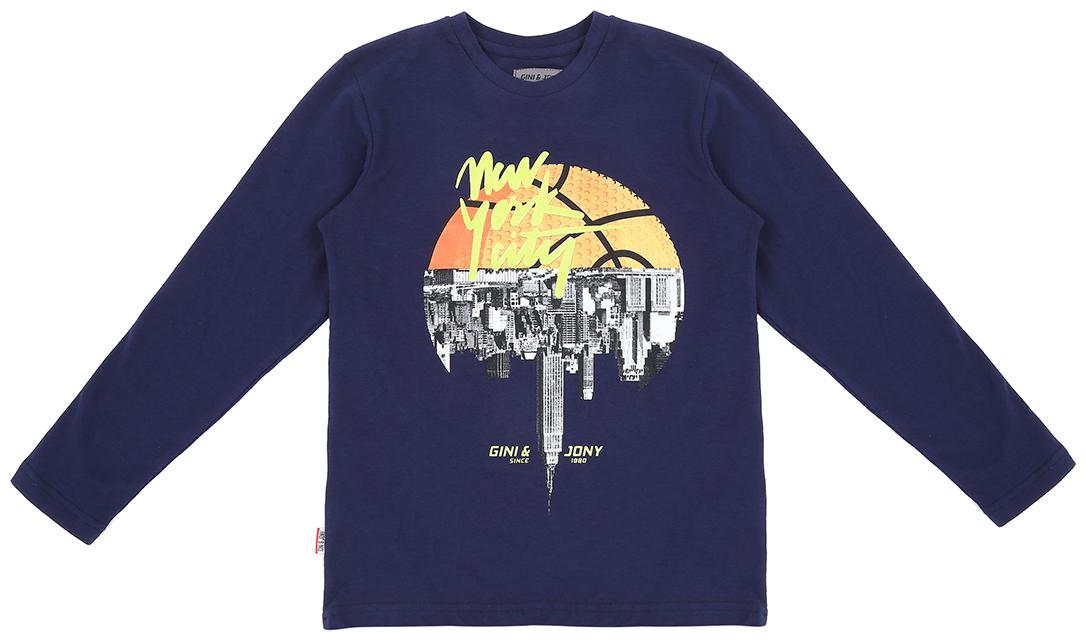 

Gini Jony Boy Cotton blend Printed T-shirt - Blue