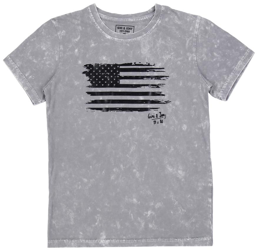 

Gini Jony Boy Cotton blend Printed T-shirt - Grey